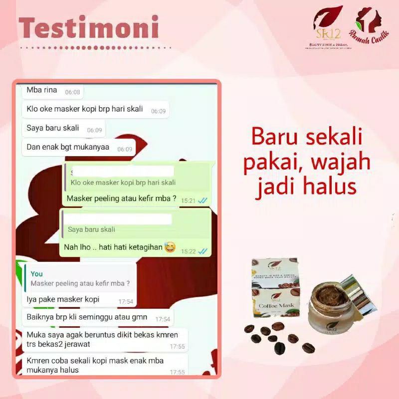 Coffee Mask SR12 Masker Peeling Kopi Ampuh atasi Flek Hitam Noda Bekas Jerawat dan Komedo 20gr