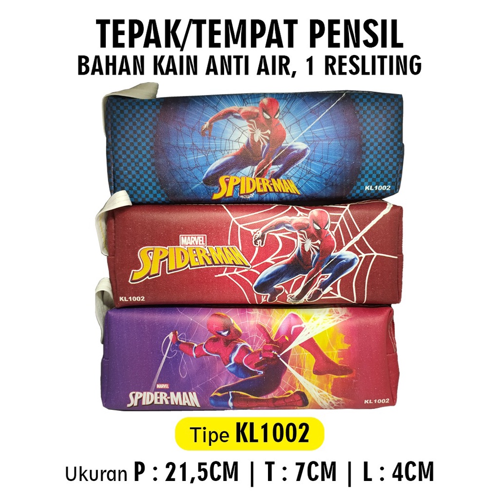 

AS888 - KOTAK PENSIL RESLETING / KOTAK PENSIL POUCH / KARAKTER SPIDERMAN KL1002