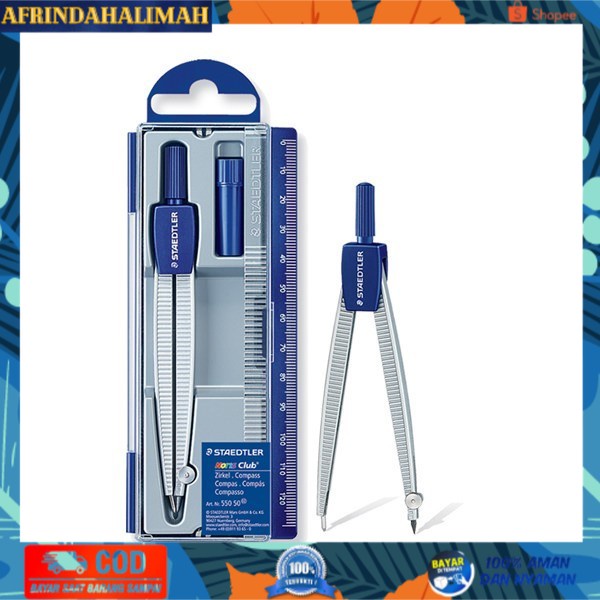 

TERBARU, TERMURAH- Staedtler School Compass 550 50 Set Jangka