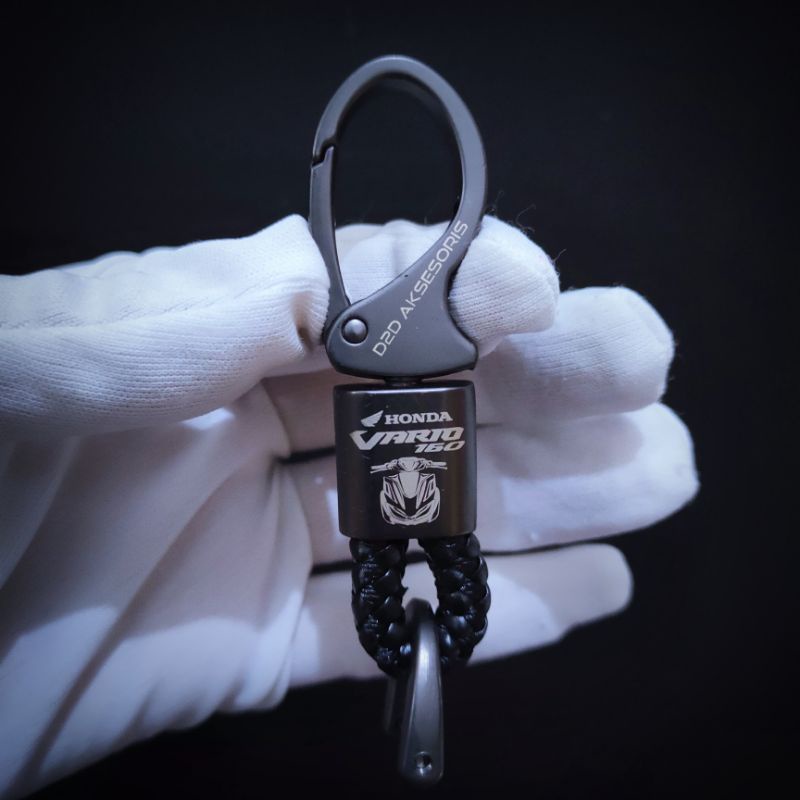 gantungan kunci sarung case casing cover remote keyless motor honda Vario 160 logo premium ori ahm-3