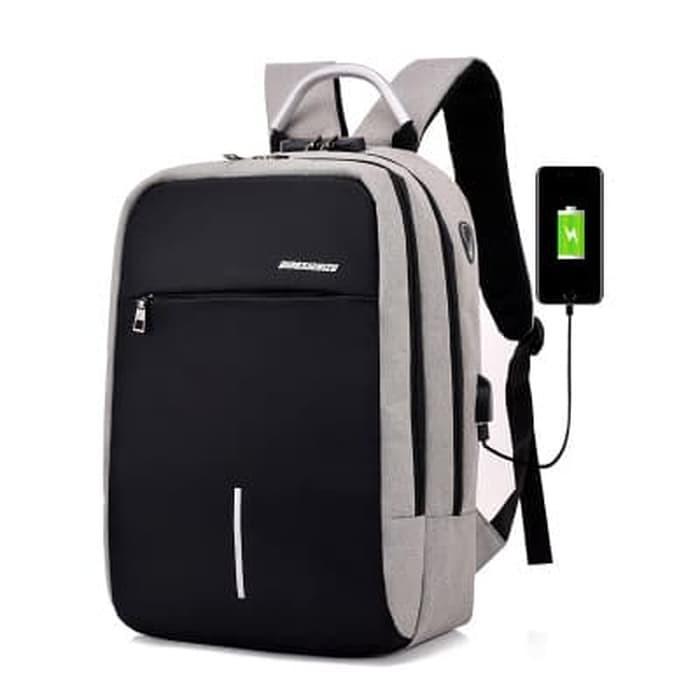 Tas Ransel Laptop Anti Maling Theft Smart Backpack USB Charger Tas Sekolah