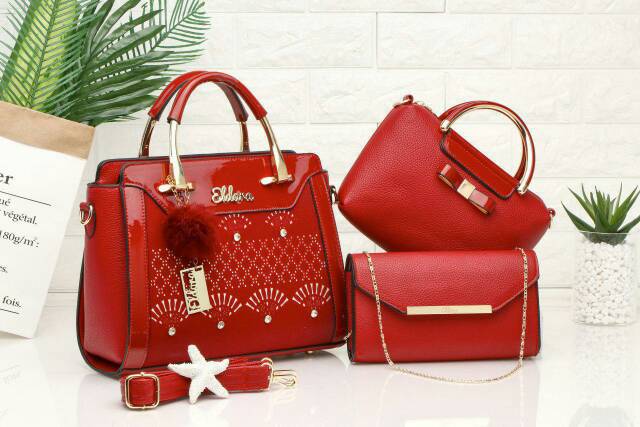 Tas Eldora Yorie ES1101 (3in1) set ring wanita branded batam fashion import