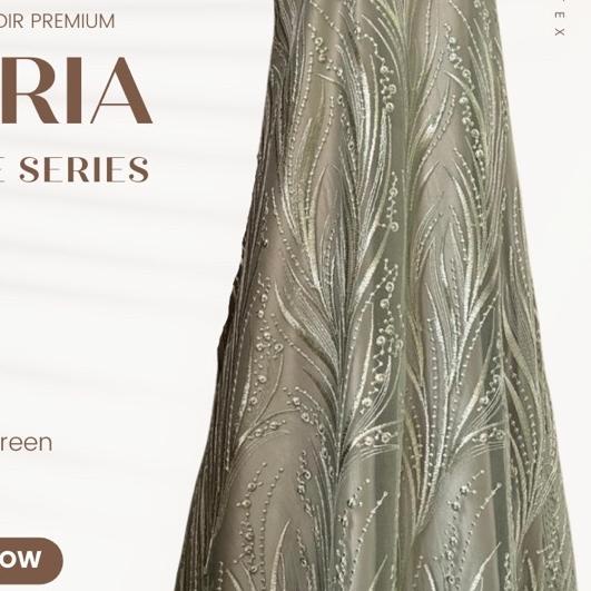 ❉ Bahan Kebaya Brokat Premium Tile Bordir Gloria Luxury Edition Warna Sage Green ✥