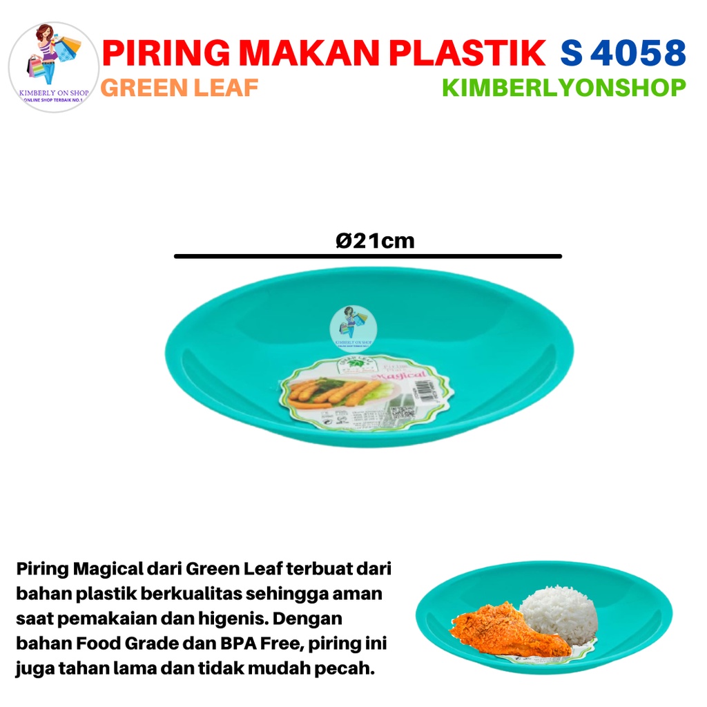 Piring Makan Magical S 4058 Green Leaf