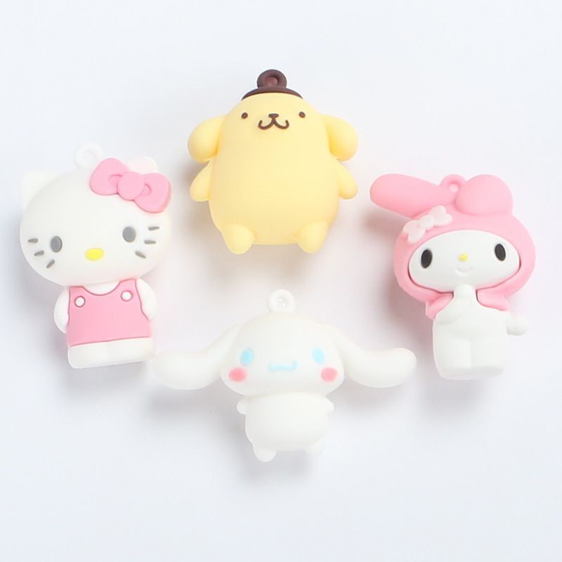 Cute Melody Kuromi Keychain Pendant Cartoon Doll Ornaments Epoxy Pudding Dog Frog Melody Toy