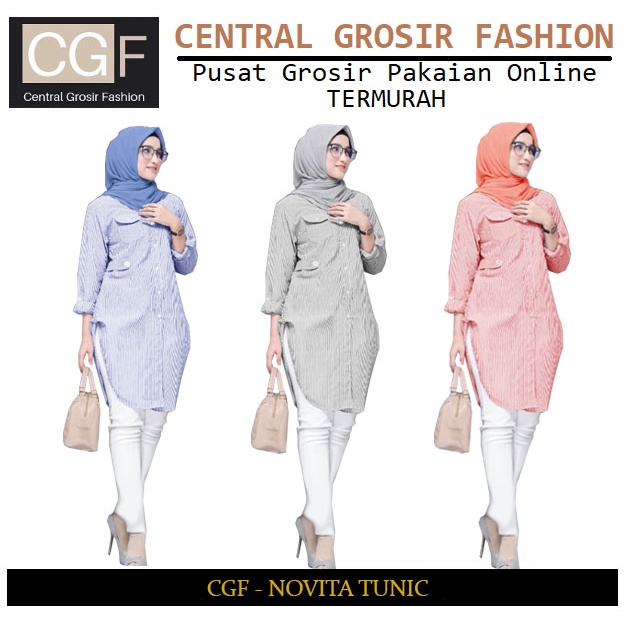 Novita Tunik - Central Grosir Fashion (CGF) - Ukuran L-XXL - Matt Katun Yandet