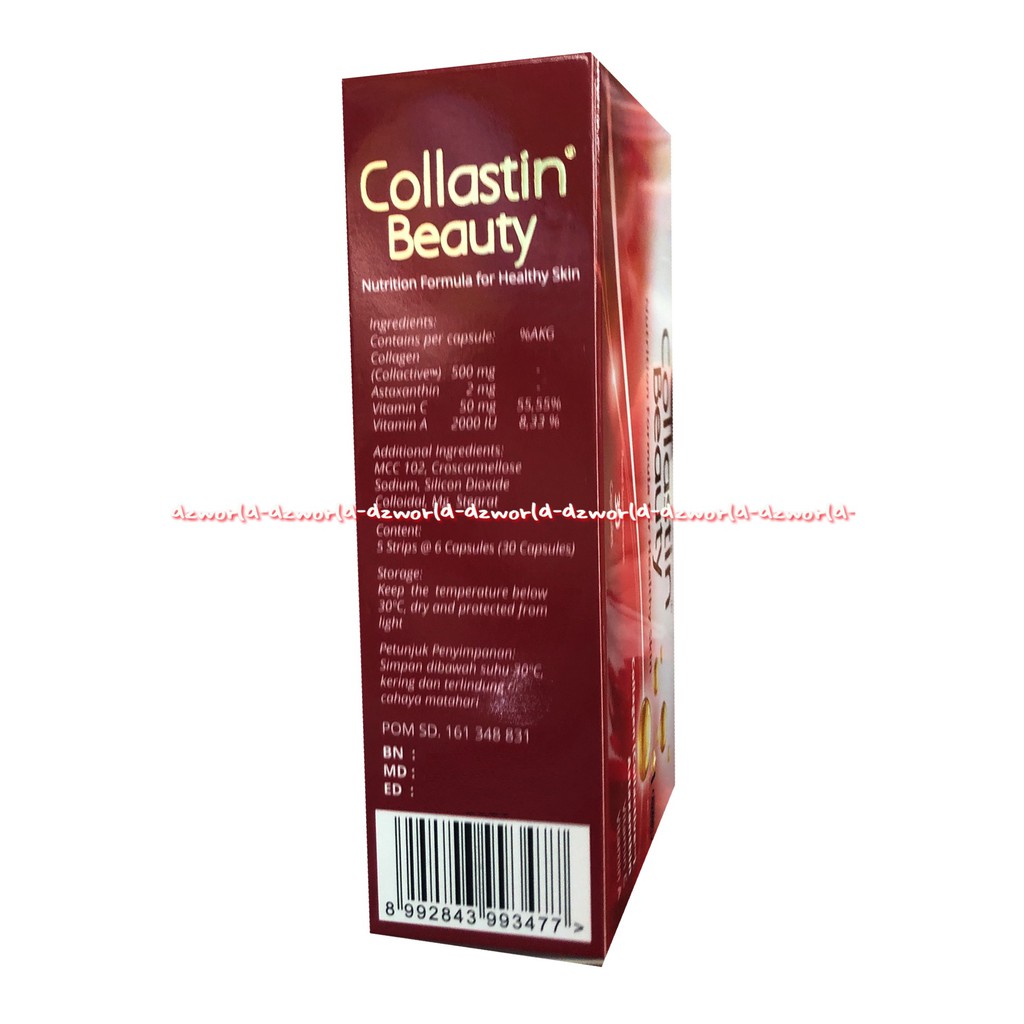 Collastin Beauty Nutrition Formula For Health Skin Collagen 30Kapsul