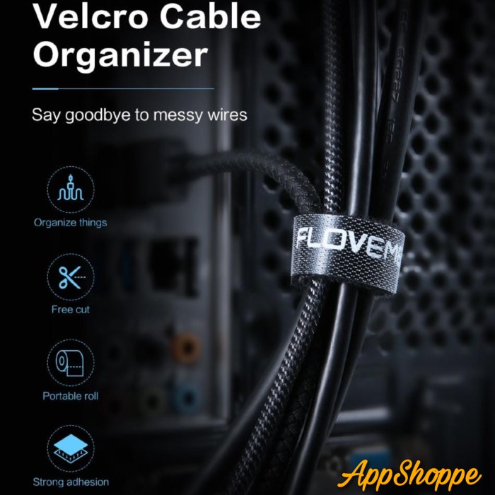 

PEREKAT-PENGIKAT- FLOVEME 5M CIRCLE VELCRO STRAP CABLE WINDER ORGANIZER ORIGINAL -PENGIKAT-PEREKAT.
