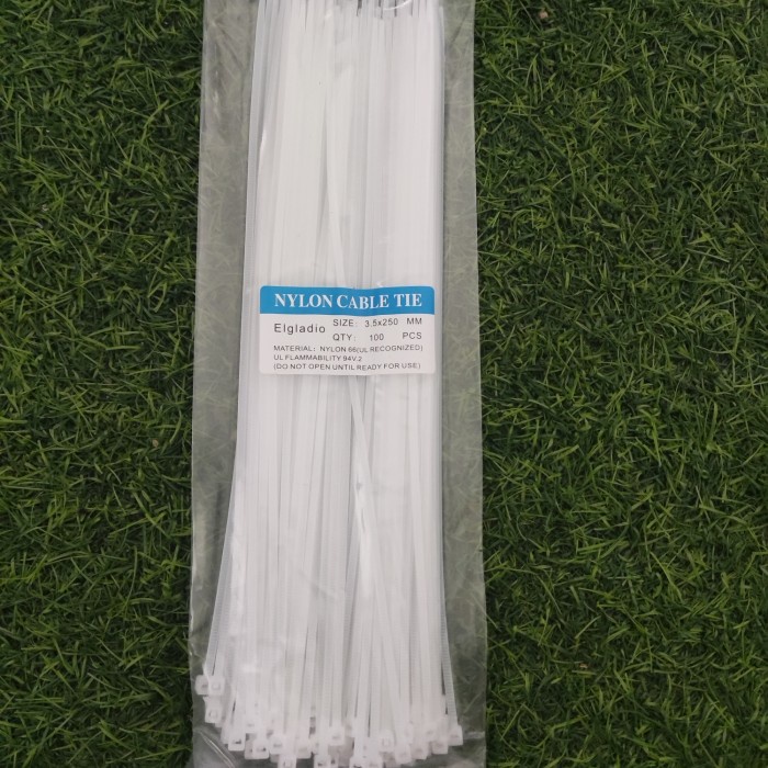 Kabel Ties Putih 100 bj 3,5x250 mm ( 25cm ) Harga Per Pack Cable Ties