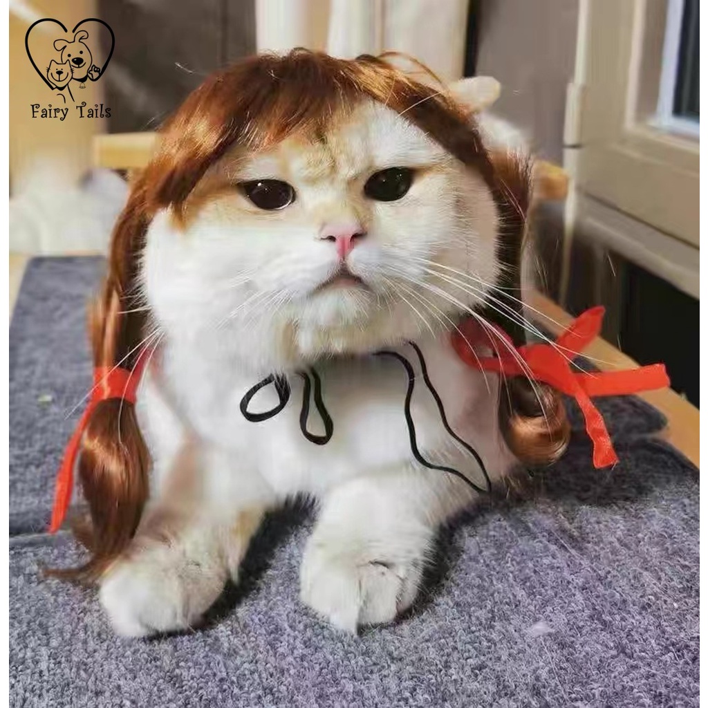 Wig Hewan Anjing Kucing/Cosplay Hewan Anjing Kucing/Aksesoris Rambut untuk Halloween Anjing Kucing/Pets Wigs