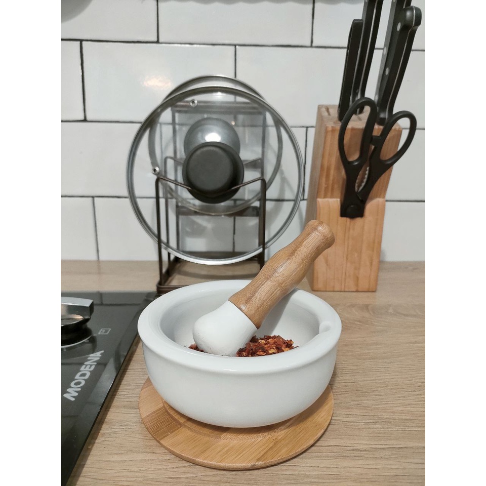 Ulekan Cobek Keramik Putih Ulekan Aesthetic Mutu Cobek