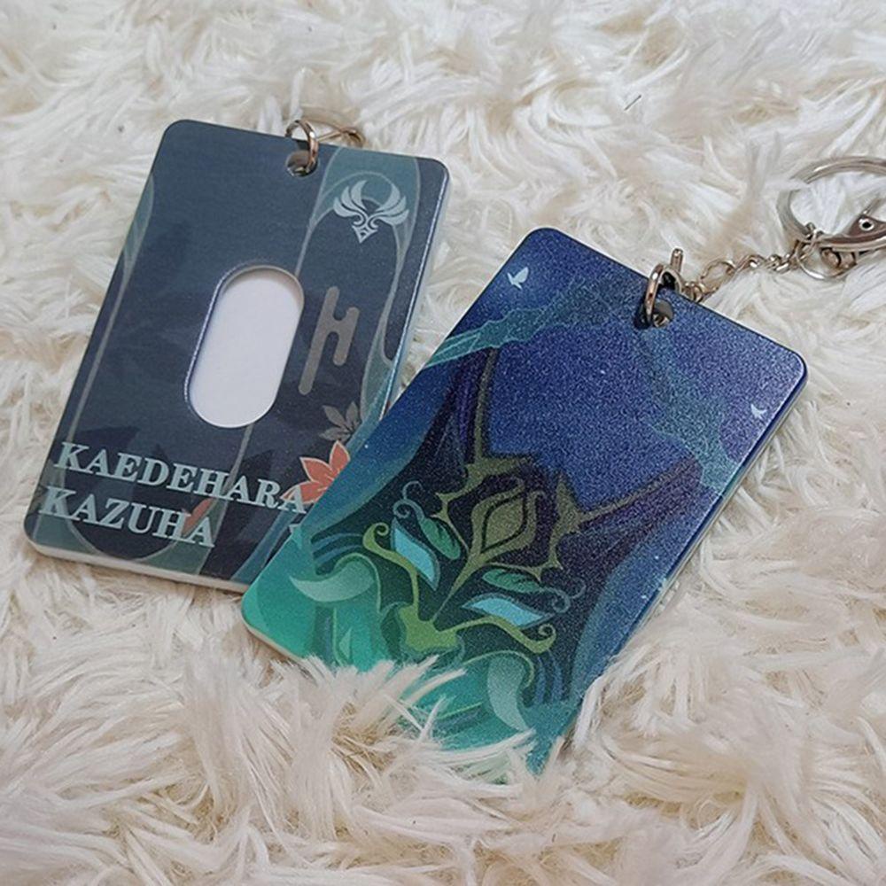 Lanfy Genshin Impact Card Holder Gantungan Kunci Aksesoris Keyring Dekorasi Kartu Kredit Key Holder Bus Card Case Kartu Pelajar Kazuha Xiao Klee