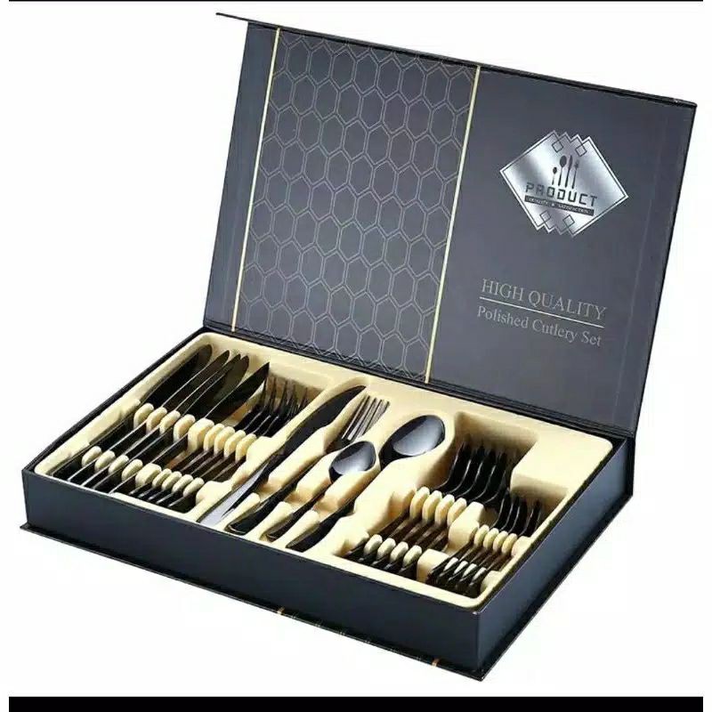 RESTOCK Cutlery Stainless Steel - Sendok Alat Makan isi 24 pc HIGH QUALITY