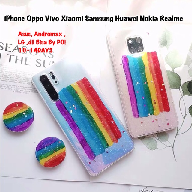 Rainbow Paint Case ALL PHONE TYPES! F9 F11 V15 Y91 Y93 S10 Plus S9 S8 Note 5 8 9 10 Redmi 4 6 5a 6a