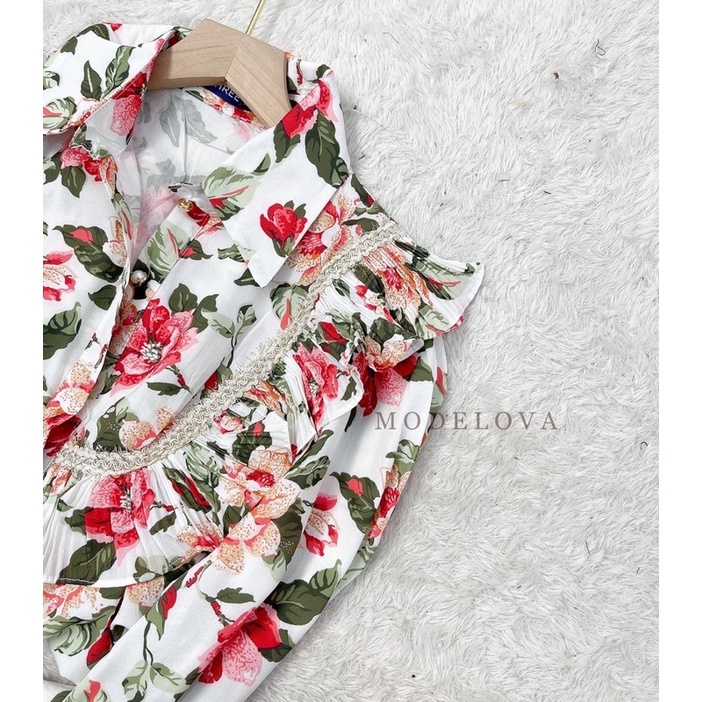 MDLV ~ 5192# Lona Ruffle Shirt Blouse Korea Atasan Blouse Premium Import Fashion Import