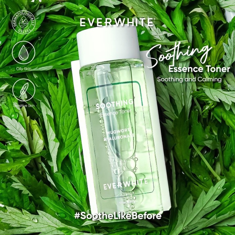 EVERWHITE Soothing Essence Toner Indonesia / Facial Wash Essence Serum Eye Cream Clay Mask Masker