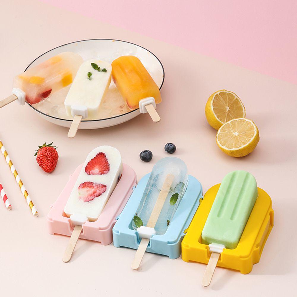 Solighter Ice Pop Maker 1per2per4 Sel Taman Rumah Nampan Coklat DIY Alat Kue Cetakan Es Loli Buatan Sendiri