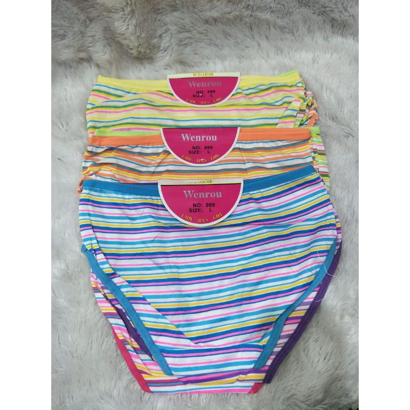wenrou celana dalam wanita | motif salur perbanded isi 3 | underwear murah berkwalitas