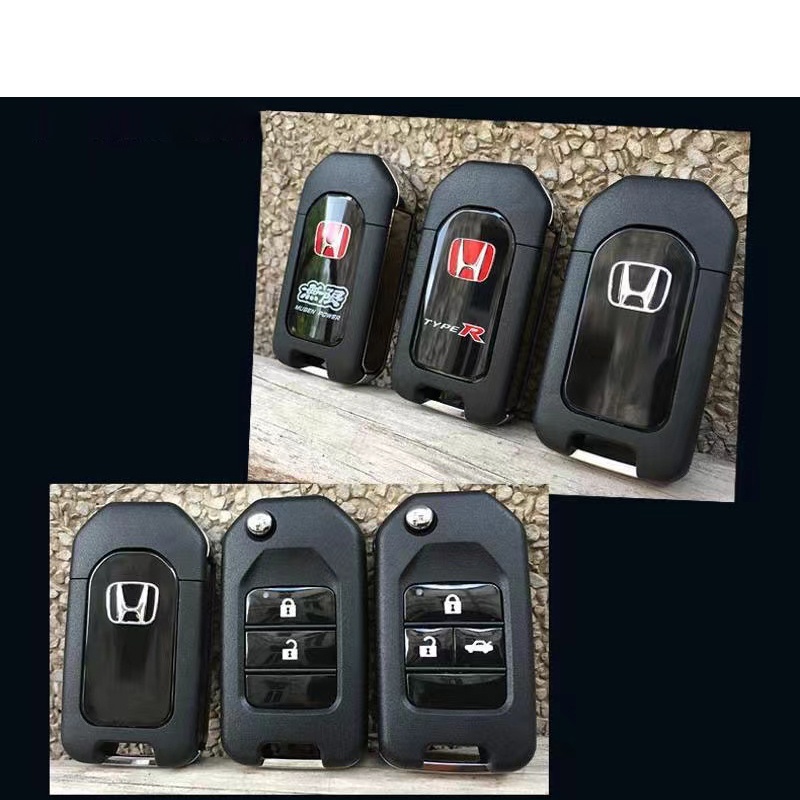 Rumah / Casing Kunci Remote Mobil Lipat 2 Tombol / 3 Tombol Plastik Warna Hitam Untuk Honda