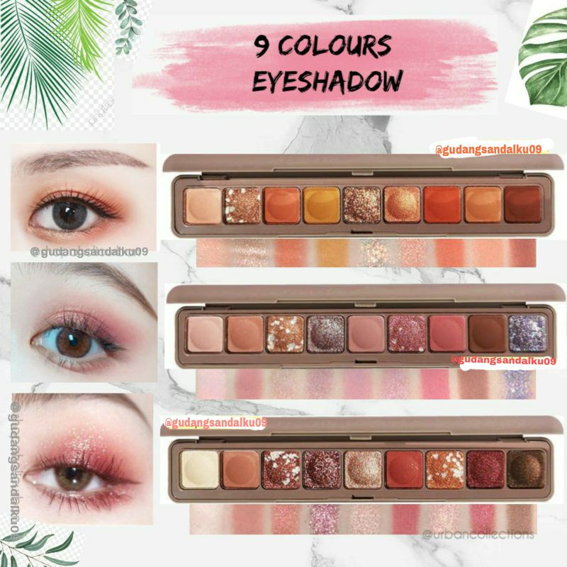 9 WARNA Korean Eyeshadow Palette Eyeshadow Pigmented Glitter Eyeshadow Murah Lameila ORIGINAL