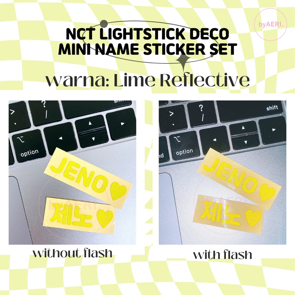 N C T MINI TULISAN STICKER SET (NAME+HANGUL) LIGHTSTICK DECO STICKER (REFLECTIVE &amp; HOLOGRAM)