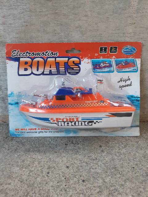 mainan anak edukatif sport boat baterai - perahu anak edukasi batre