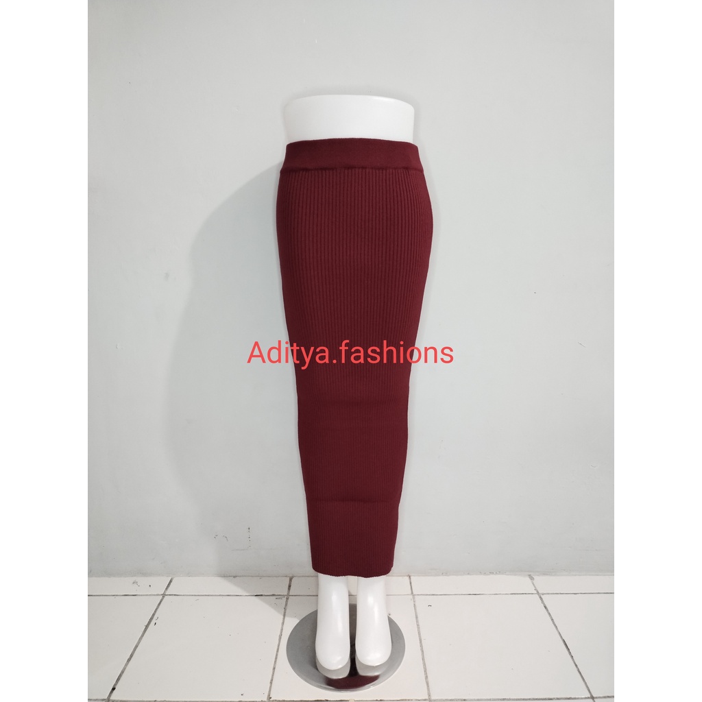 rok panjang span rajut premium panjang 90cm