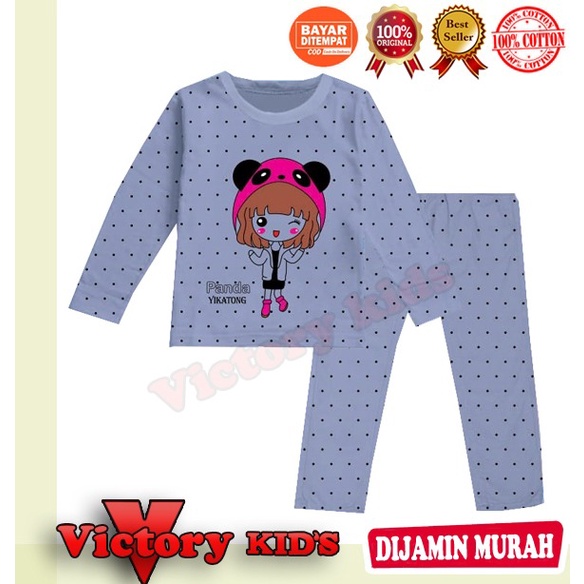 Victory kids setelan tangan panjang anak perempuan 1-10 tahun