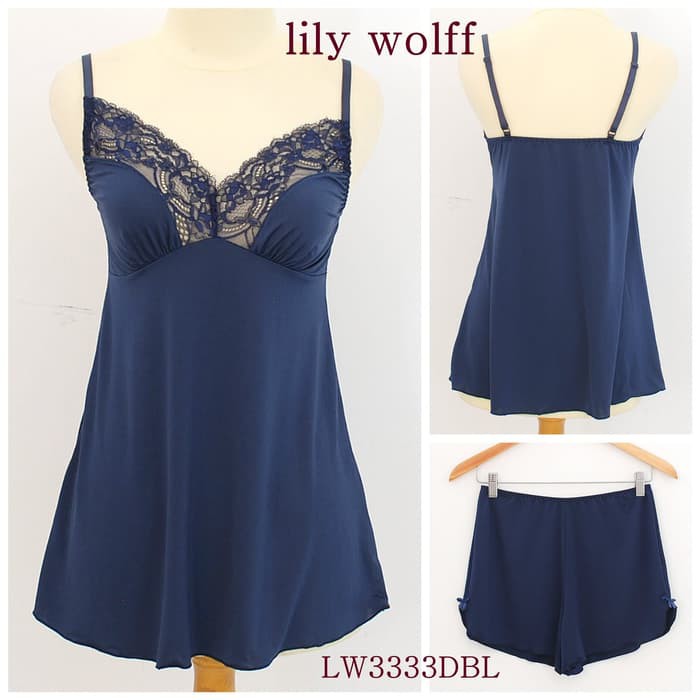 LINGERIE SET CELANA LILY WOLFF,BAHAN TIDAK TRANSPARAN, HALUS LW3333DBL