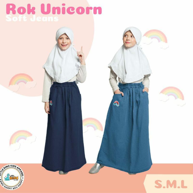 Rok Soft Jeans Anak dan dewasa by Little Dino kisaran 6 th - remaja dewasa