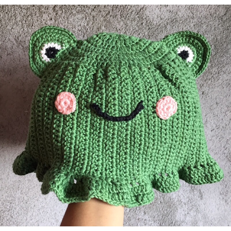 Bucket Hat Kodok/ Topi Rajut Kodok