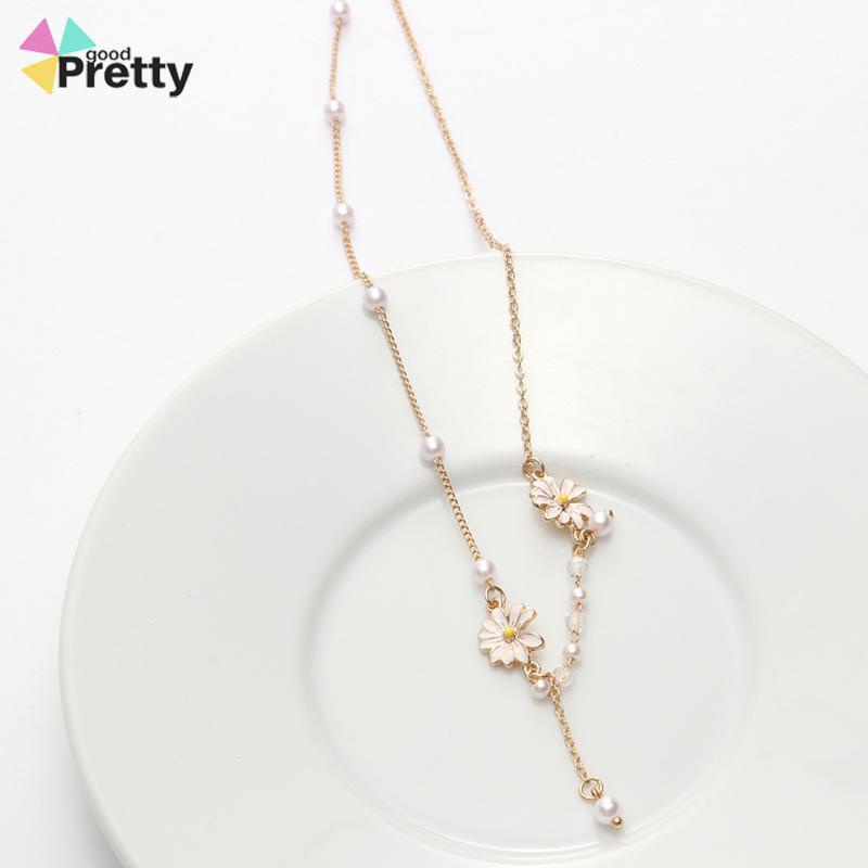 Personalized Anggrek Bunga Daisy Kalung Bunga Kupu-kupu Rantai Klavikula Serbaguna Feminin - PD