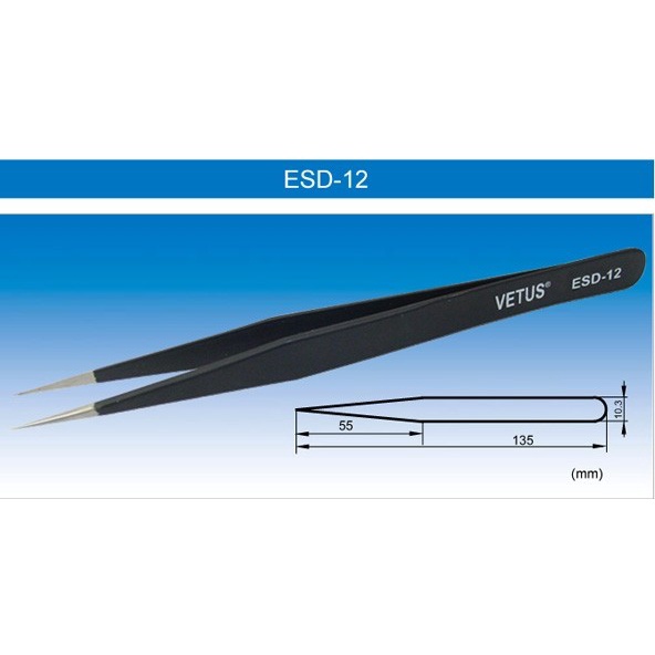 Vetus Vape Coiling &amp; Wicking Tools / Tweezer ESD-12 Straight