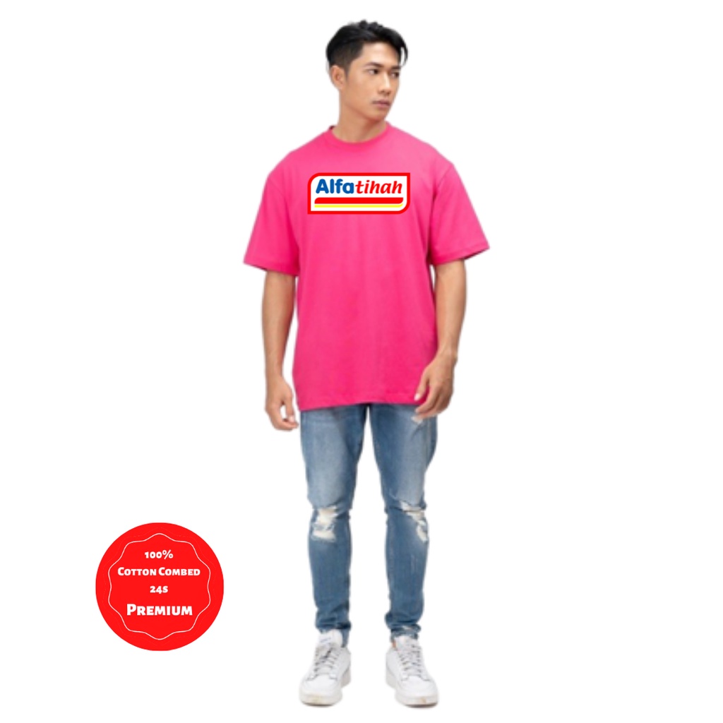 Kaos Oversize Katun Combed 24s Alfa Tihah Oblong Unisex Jumbo XXL