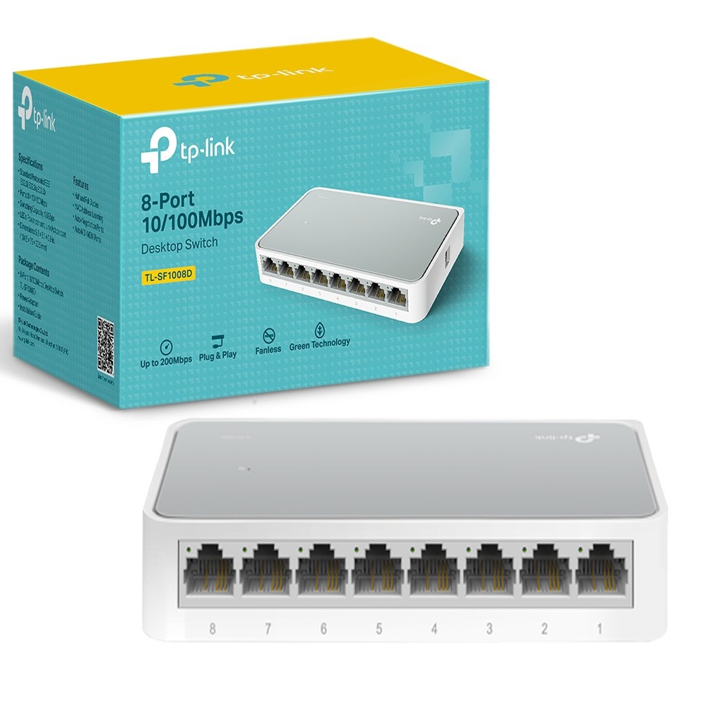 TP-LINK TL-SF1008D Switch/Hub 8 Port LAN 10/100Mbps