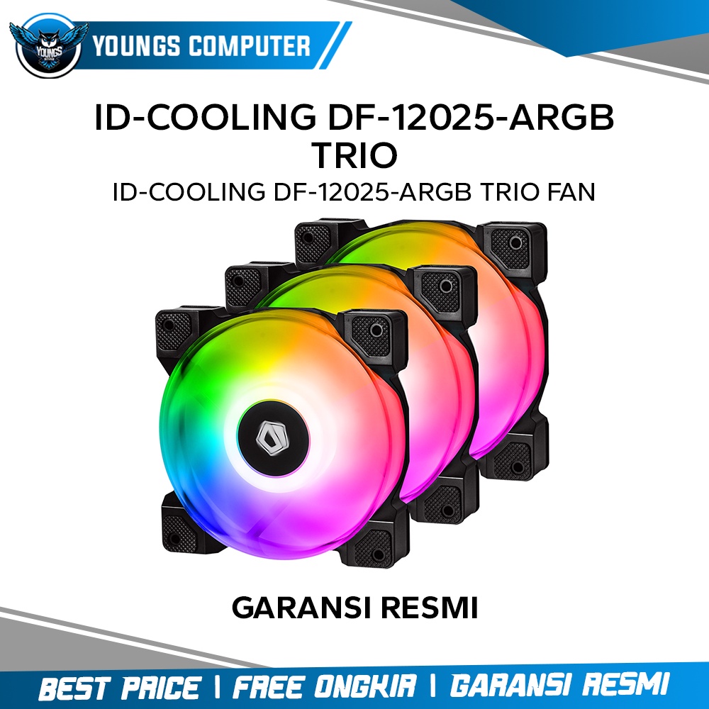 ID-COOLING DF-12025-ARGB TRIO 120mm Addressable LED Sync PWM Fan Case