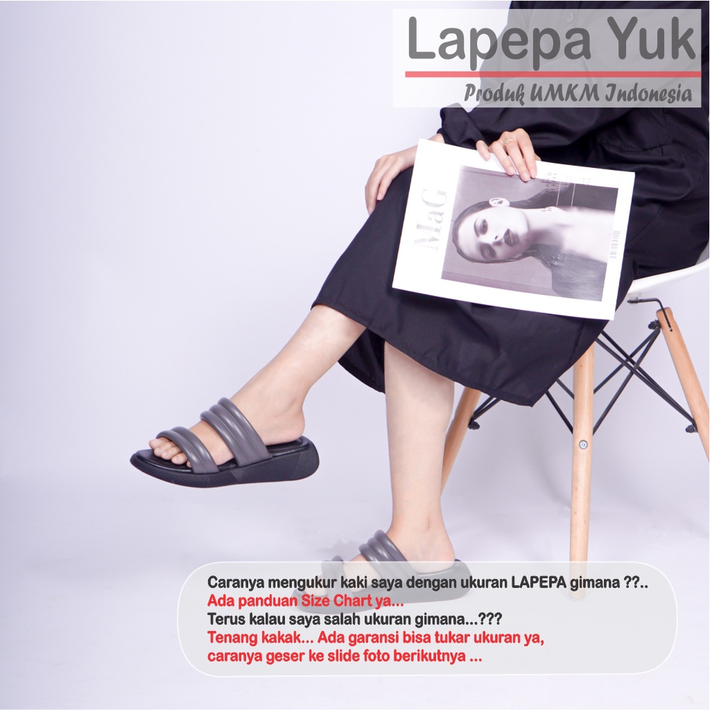 LAPEPA YUK - Sandal Wanita Wedges ZOYA ALL COLOR Sendal Cewek Platform Model Ban dua unik Lucu Kondangan Hak Tinggi 3cm Size 36 37 38 39 40 Pergi Jalan Casual Santai Rumah Slop Warna Hitam Selop Premium Original Kekinian Terbaru Shoes Mall Official Store