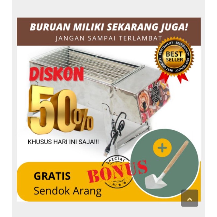 RUHAI Panggangan Arang Stainlless Bakaran Ayam ikan sate roti bakar