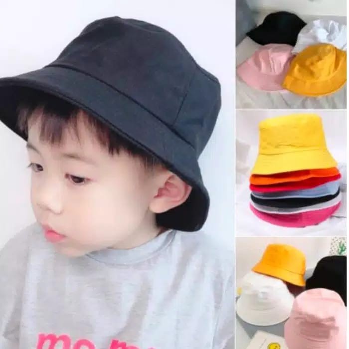 Topi Bucket Anak Laki Laki Perempuan / Topi Bucket Anak Polos / Bucket Anak 2 - 8  Tahun / Katun