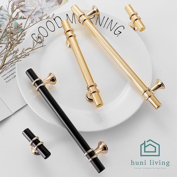 Handle lemari Handle Emas Hitam Gold Black Tarikan Laci Minimalis Modern Gagang Pintu Lemari Model Baru