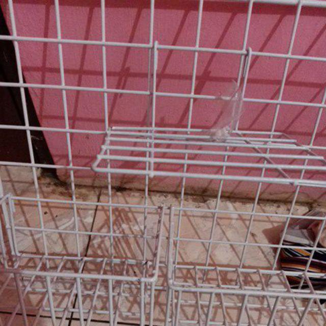 Taeyang-white Wall Grid Keranjang Gantung Hiasan Dinding Wire Mesh 60x40 Putih