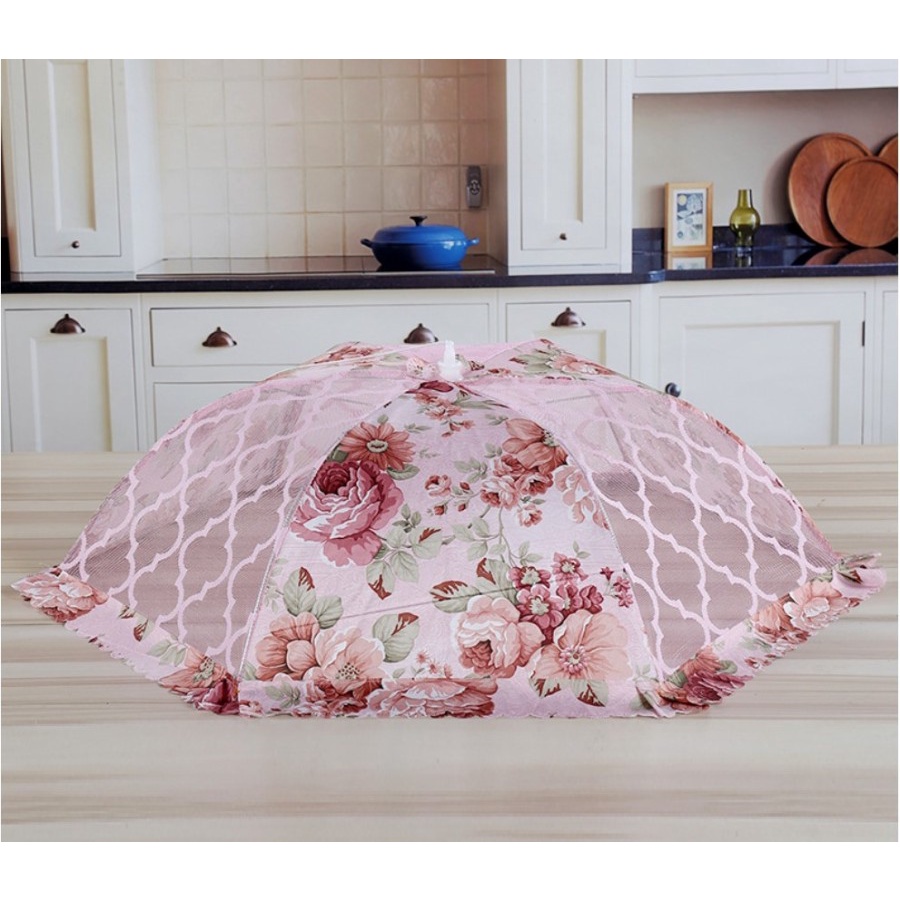 Full Pattern Food Cover Round/Tudung Saji Bulat Shabby Penutup Makanan