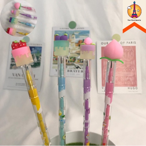 

Pensil Susun Motif Kue Cemilan Buah Buahan Pensil Refill Isi Ulang Stacking Pencil Funny Dessert Cake Fruit Refill Pencil Fancy Best Gift Present For Birthday Event Souvenir Alat Tulis Kantor Sekolah Ready Grosir Kado Ulang Tahun READY COD