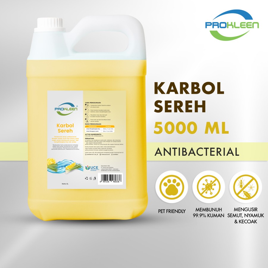 GOJEK GRAB PROKLEEN Karbol wangi sereh 5 Liter konsentrat Antibacterial