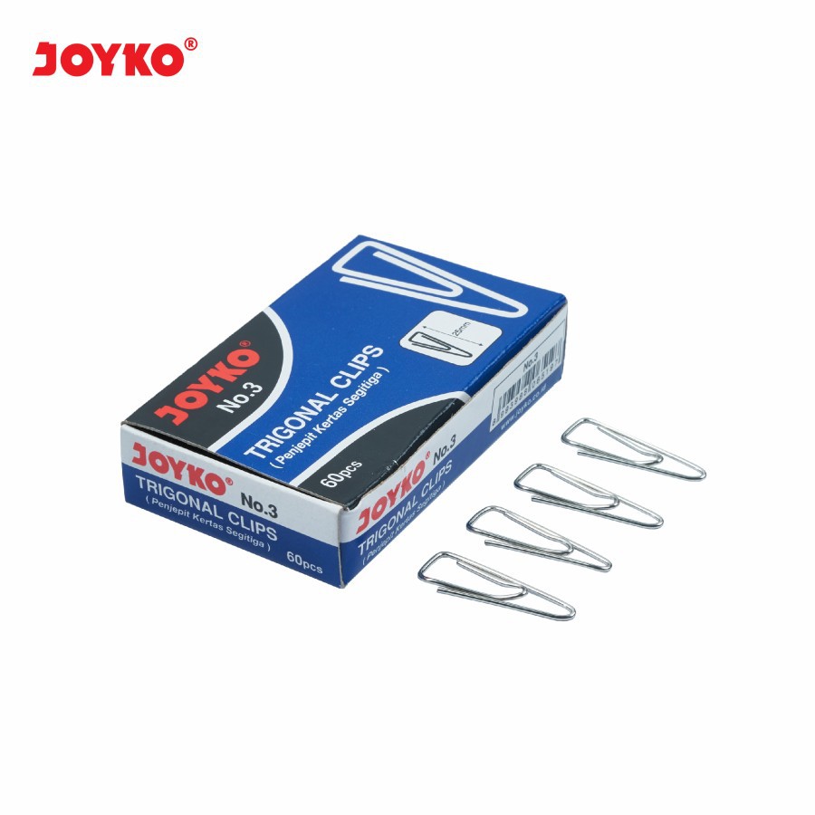 

JOYKO TRIGONAL PAPER CLIP NO.3 60PCS / KLIP PENJEPIT KERTAS JOYKO NO.3 TERMURAH BERKUALITAS