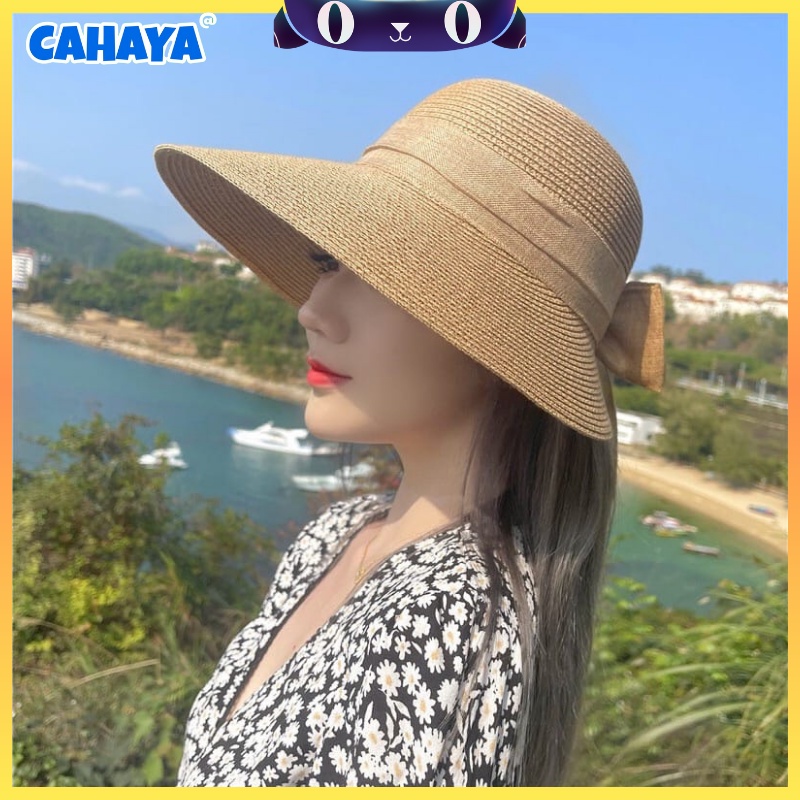 CAHAYA Topi Pantai wanita Bunga pelindung UV -Summerhat Pantai import T80