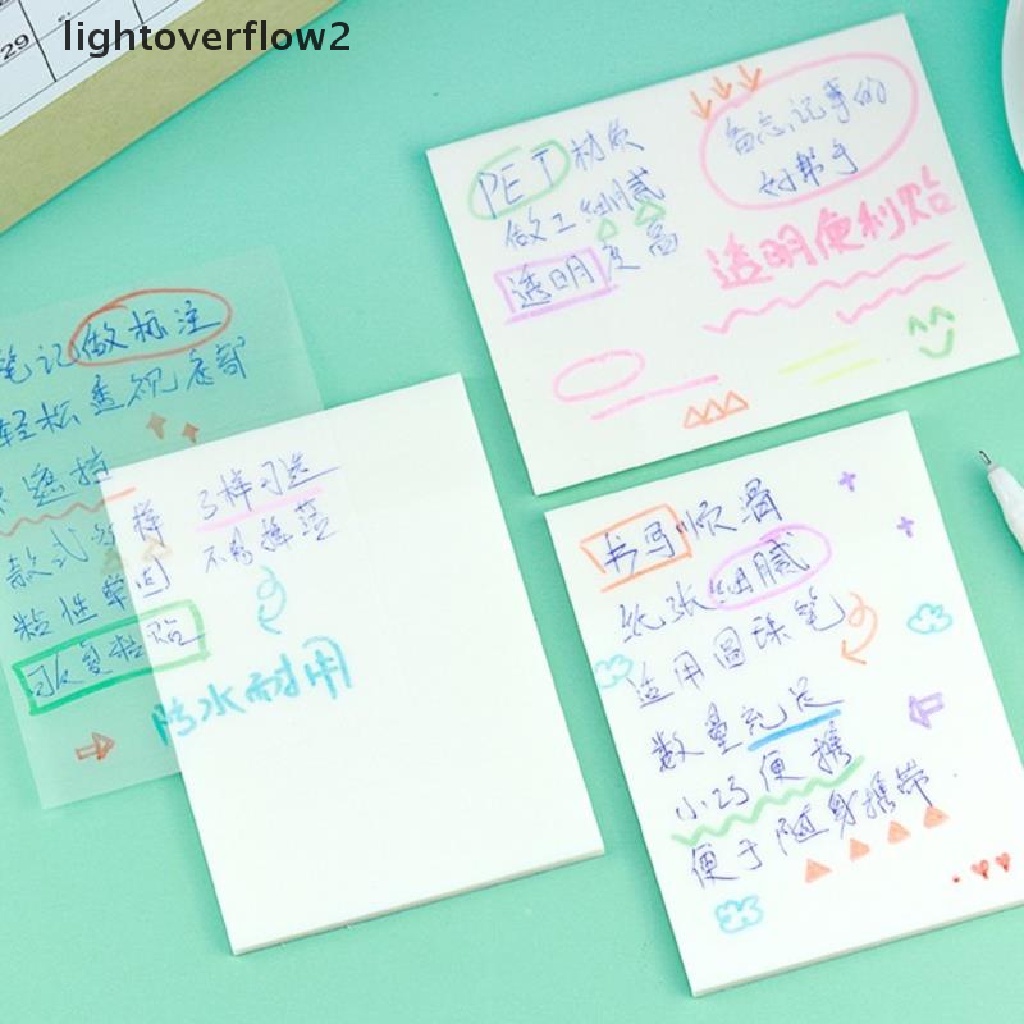 (lightoverflow2) Sticky notes / Memo Transparan Dengan Stiker Gosok