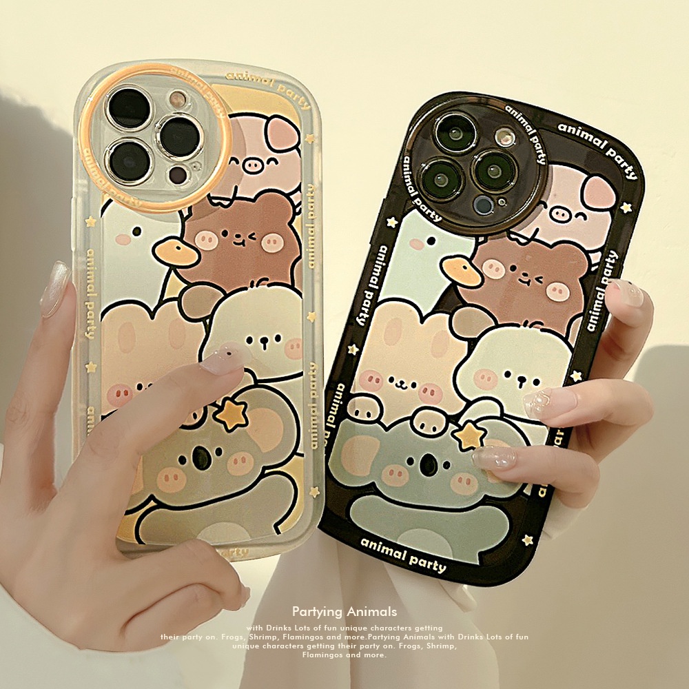 Case Pelindung Motif Kartun Hewan Untuk Iphone 13 7 + 8 Plus SE 2020 XS XR 11 12 PRO MAX