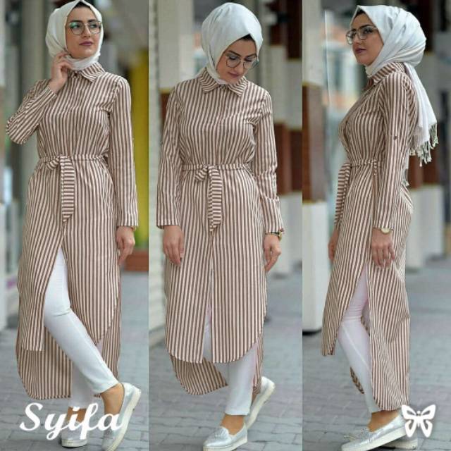 Syifa tunik salur 5 warna