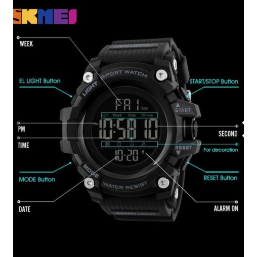 SKMEI 1384 Jam Tangan Pria Sport Digital Water Resistant 50 atm/jam tangan skmei sport terbaru/jam tangan termurah